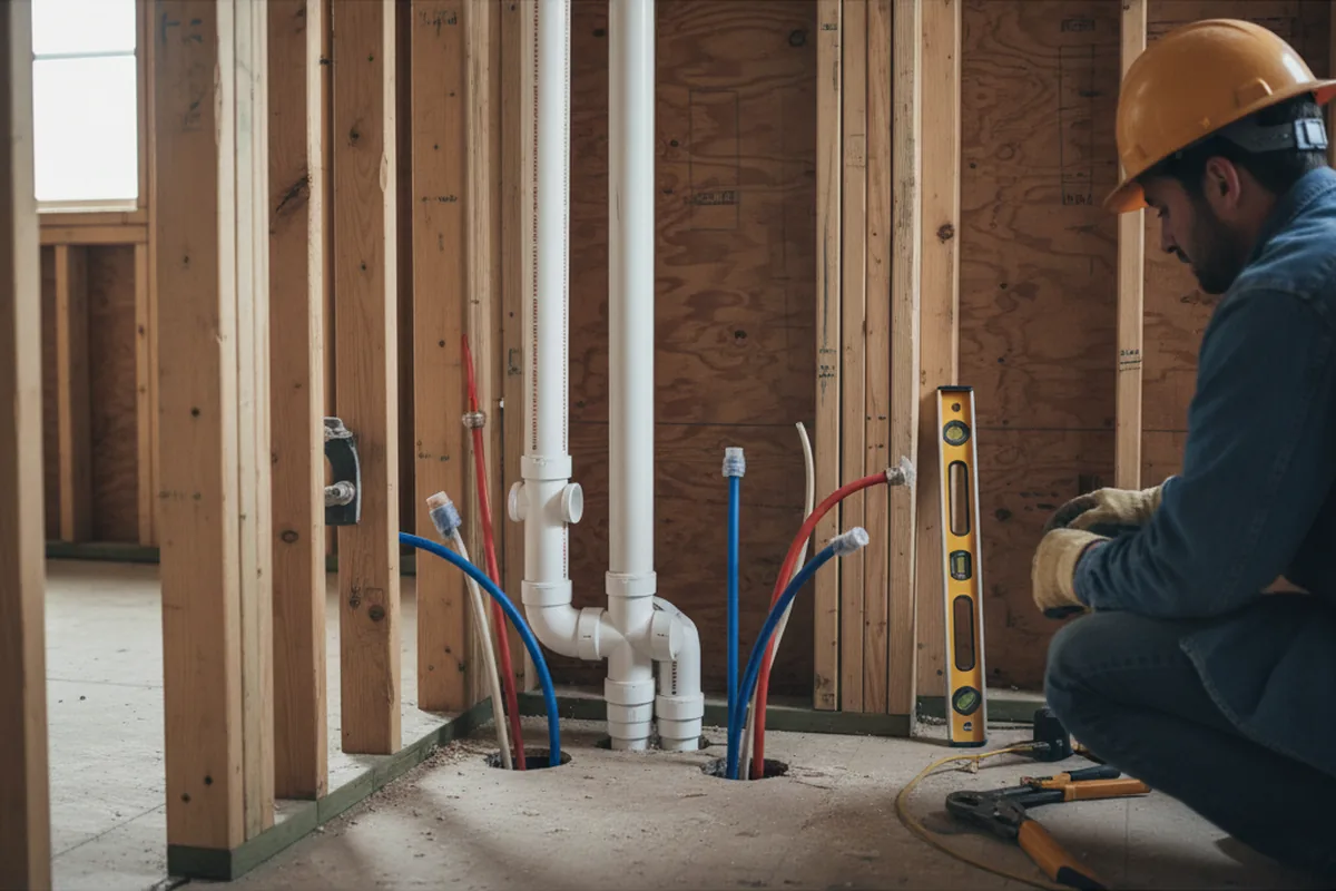 Drain and supply rough-in during Drain Cleaning in Lenoir